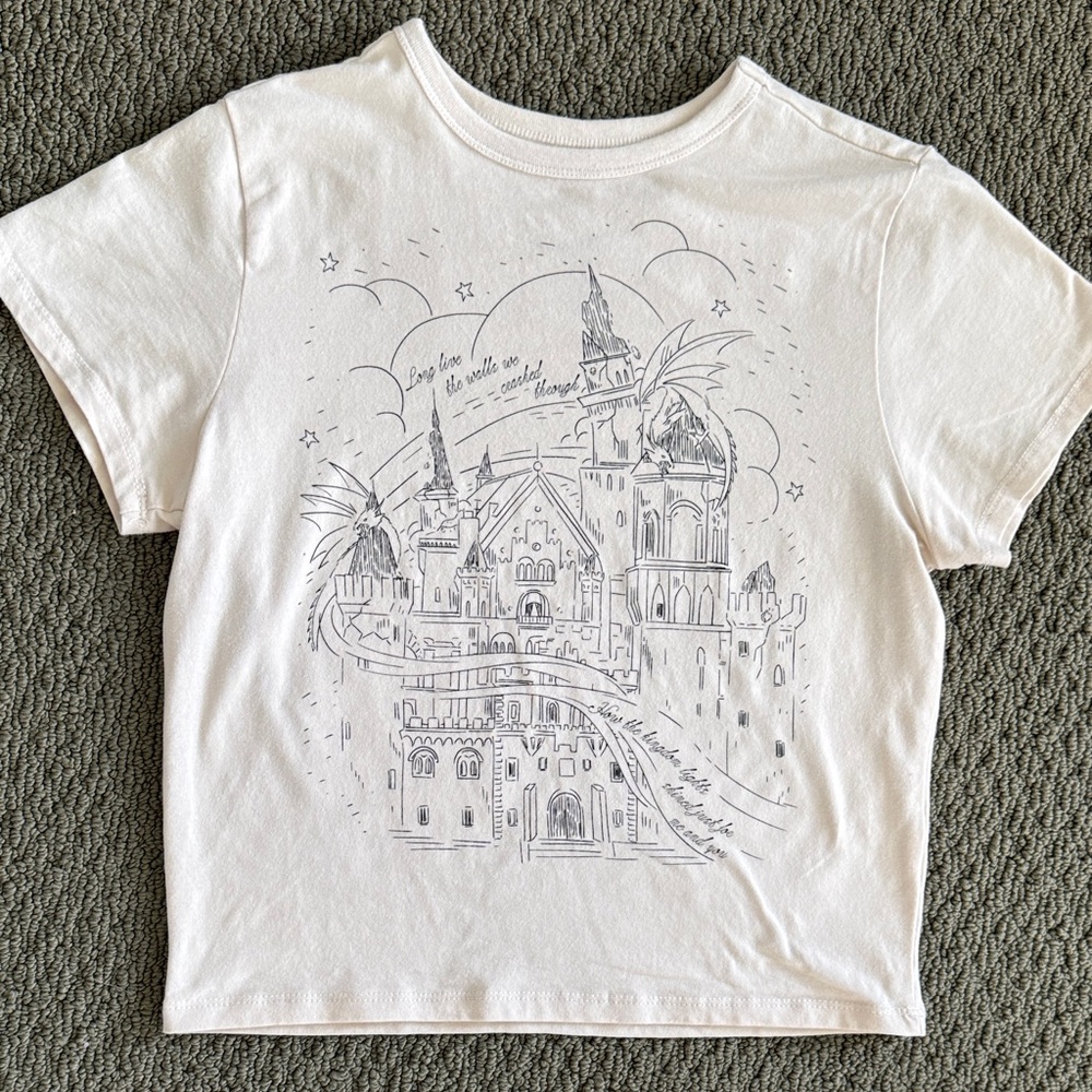 Taylor Swift Speak Now Long Live Castle Graphic Baby Tee - cream Small